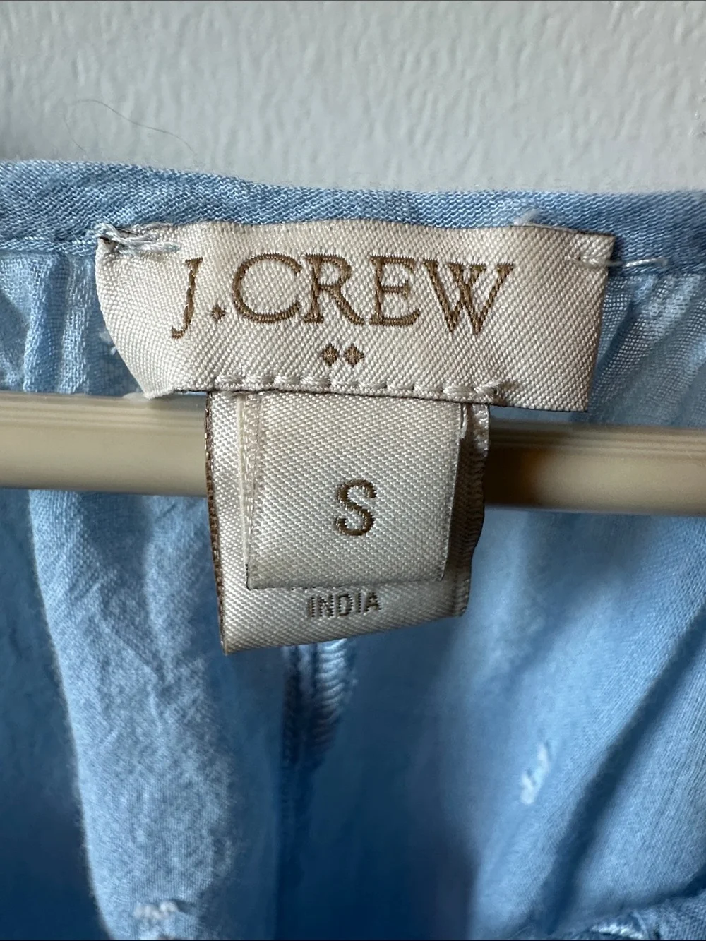 J. CREW Light Blue Peasant Blouse with Tassel Tie